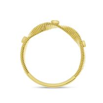 14K Yellow Gold Diamond Fluted Twisted Band