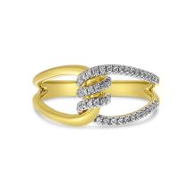 14K Yellow Gold Diamond Twist Ring