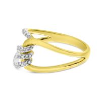 14K Yellow Gold Diamond Twist Ring