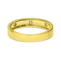 14K Yellow Gold Diamond Fluted Band