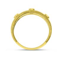 14K Yellow Gold Diamond Fluted Band