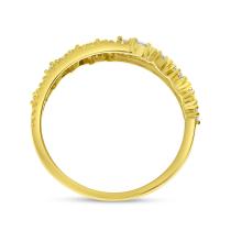 14K Yellow Gold Diamond Clusters Band