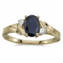 10k Yellow Gold Oval Sapphire And Diamond Ring