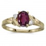 10k Yellow Gold Oval Rhodolite Garnet And Diamond Ring