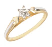 14K Yellow Gold Diamond Cluster Ring