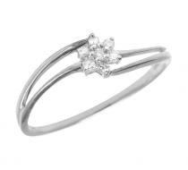 10K White Gold Diamond Cluster Ring