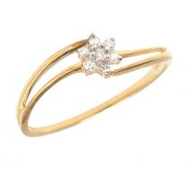 14K Yellow Gold Diamond Cluster Ring