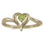 10k Yellow Gold Round Peridot Heart Ring