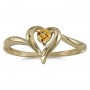 10k Yellow Gold Round Citrine Heart Ring