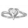 10k White Gold Pearl Heart Ring