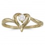 14k Yellow Gold Pearl Heart Ring