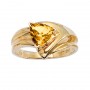 14K Yellow Gold 7mm Trillion Citrine Wide Shank Ring