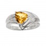 14K White Gold 7mm Trillion Citrine Wide Shank Ring