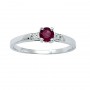 14K White Gold Round Ruby and Diamond Ring