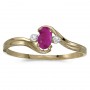 10k Yellow Gold Oval Ruby And Diamond Ring