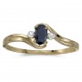 10k Yellow Gold Oval Sapphire And Diamond Ring