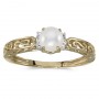 10k Yellow Gold Pearl And Diamond Ring