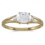 14k Yellow Gold Oval White Topaz And Diamond Ring