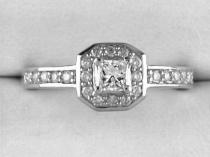 14K White Gold Princess Diamond Ring