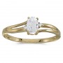 14k Yellow Gold Oval White Topaz And Diamond Ring