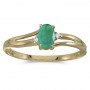 14k Yellow Gold Oval Emerald And Diamond Ring