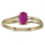 14k Yellow Gold Oval Ruby And Diamond Ring