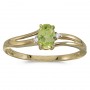 14k Yellow Gold Oval Peridot And Diamond Ring