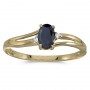 14k Yellow Gold Oval Sapphire And Diamond Ring