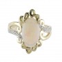 14k Yellow Gold Opal and Diamond Ring