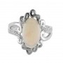 14k White Gold Opal and Diamond Ring