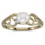 10k Yellow Gold Pearl And Diamond Ring