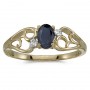 10k Yellow Gold Oval Sapphire And Diamond Ring