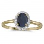 14k Yellow Gold Oval Sapphire And Diamond Ring