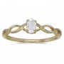 10k Yellow Gold Oval White Topaz Ring