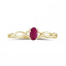 10k Yellow Gold Oval Ruby Ring