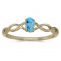 10k Yellow Gold Oval Blue Topaz Ring