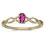 10k Yellow Gold Oval Pink Topaz Ring