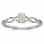 10k White Gold Oval Opal Ring