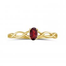 14k Yellow Gold Oval Garnet Ring