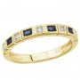 14K Yellow Gold Stackable Sapphire and Diamond Band Ring