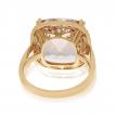14K Rose Gold 12 mm Cushion Morganite and Diamond Large Fashion Ring