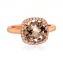 14K Rose Gold 10 mm Round Morganite and Diamond Fashion Ring