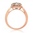 14K Rose Gold 10 mm Round Morganite and Diamond Fashion Ring