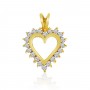 14K Yellow Gold Diamond Heart Pendant