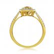 14K Yellow Gold Oval Bezel Citrine and Diamond Semi Precious Ring