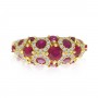 14K Yellow Gold Spotted Precious Ruby and Diamond Fashion Ring