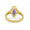 14K Yellow Gold Marquise Amethyst and Diamond Semi Precious Ring