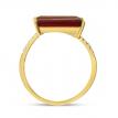 14K Yellow Gold Baguette Garnet and Diamond East West Semi Precious Ring