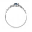 14K White Gold Princess Sapphire and Diamond Precious Ring