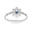 14K White Gold Princess Sapphire and Diamond Precious Ring